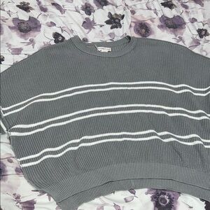Sincerely Jules Gray and White Striped Sweater